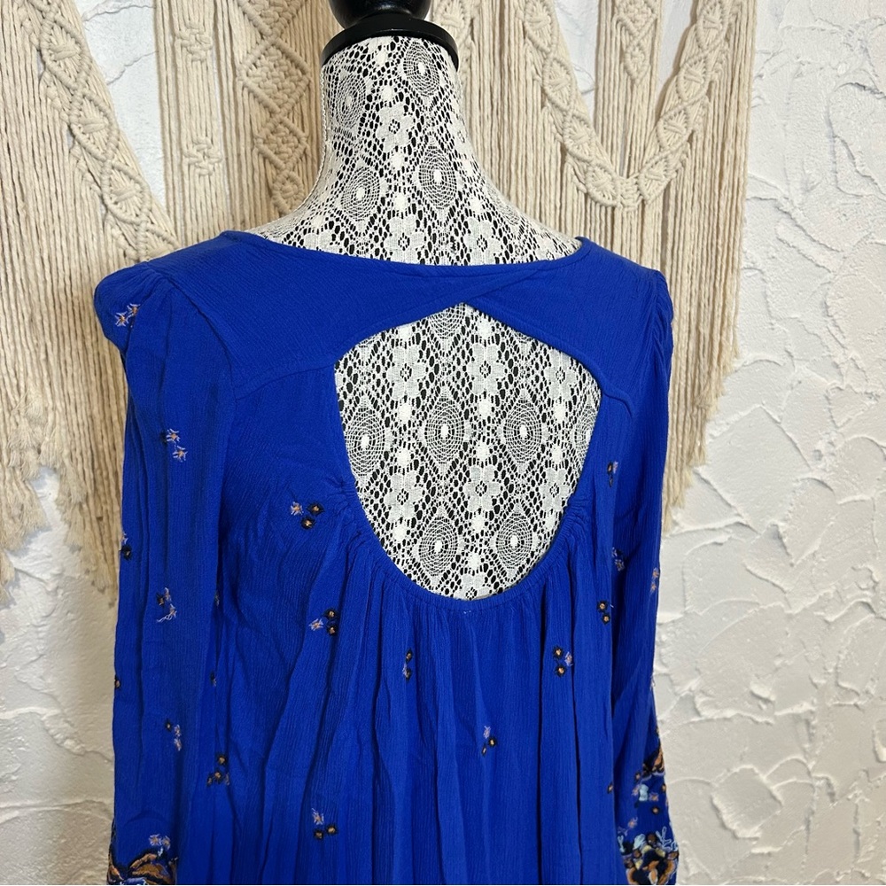Free People Oxford Embroidered Gypsy Swing Mini Dress Women’s size Small - Picture 9 of 12